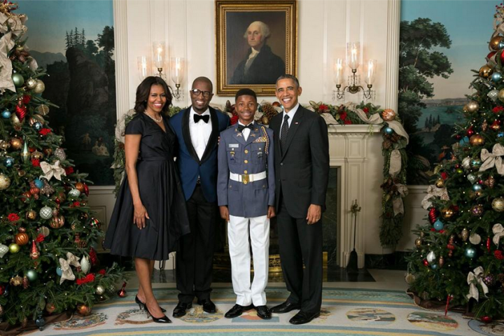 Michelle Obama, Rickey Smiley, Malik Smiley & President Barack Obama