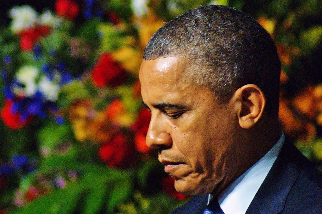 Barack Obama bei der Trauerfeier für die Toten der Explosion in West (USA / Texas)
