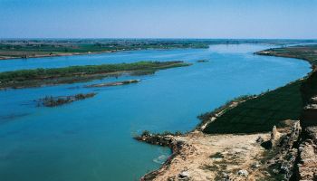 Euphrates River near Doura Europos, Syria...