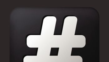 Black Square Button with Hashtag