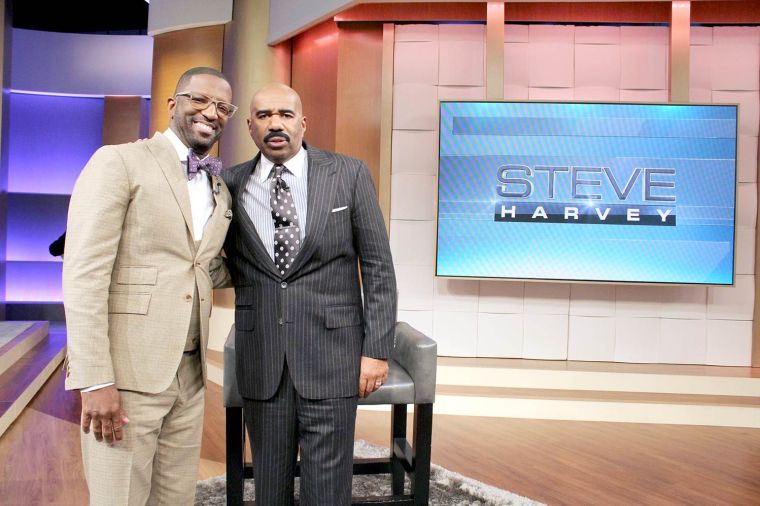 Rickey Smiley Visits Steve Harvey’s TV Show!