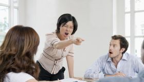 Female shouting in a meeting