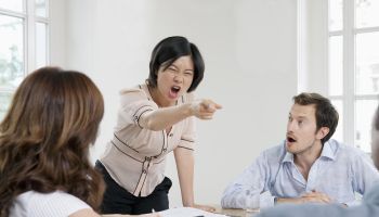 Female shouting in a meeting