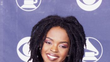 Singer Lauryn Hill poses with her five Grammy awar