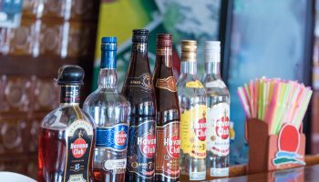 Different kinds of Havana Club rum ordered by age. The older...