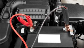 Car Battery with Jumper Cables