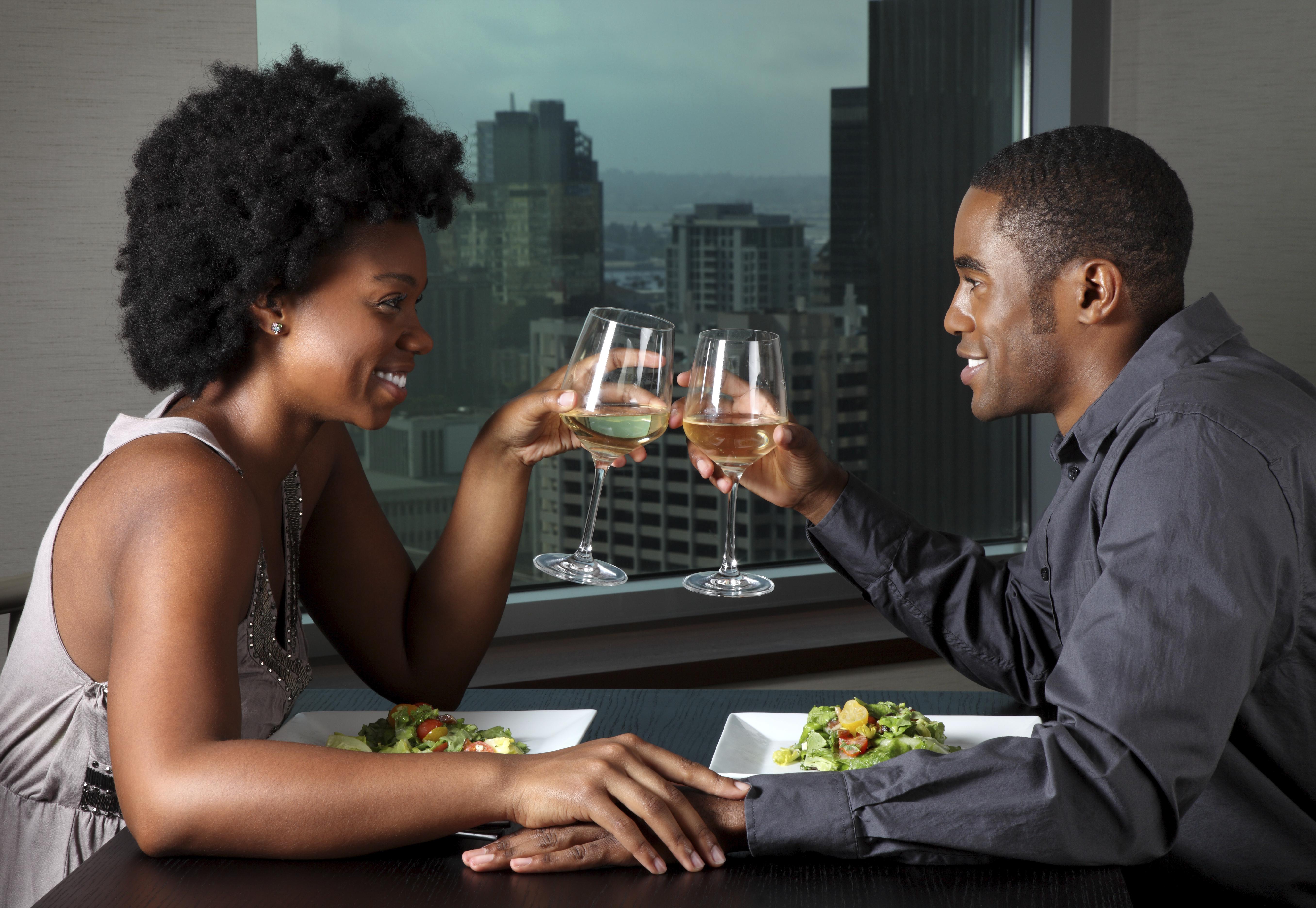 African American Couple on a Dinner Date