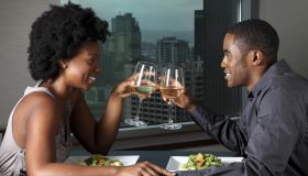 African American Couple on a Dinner Date