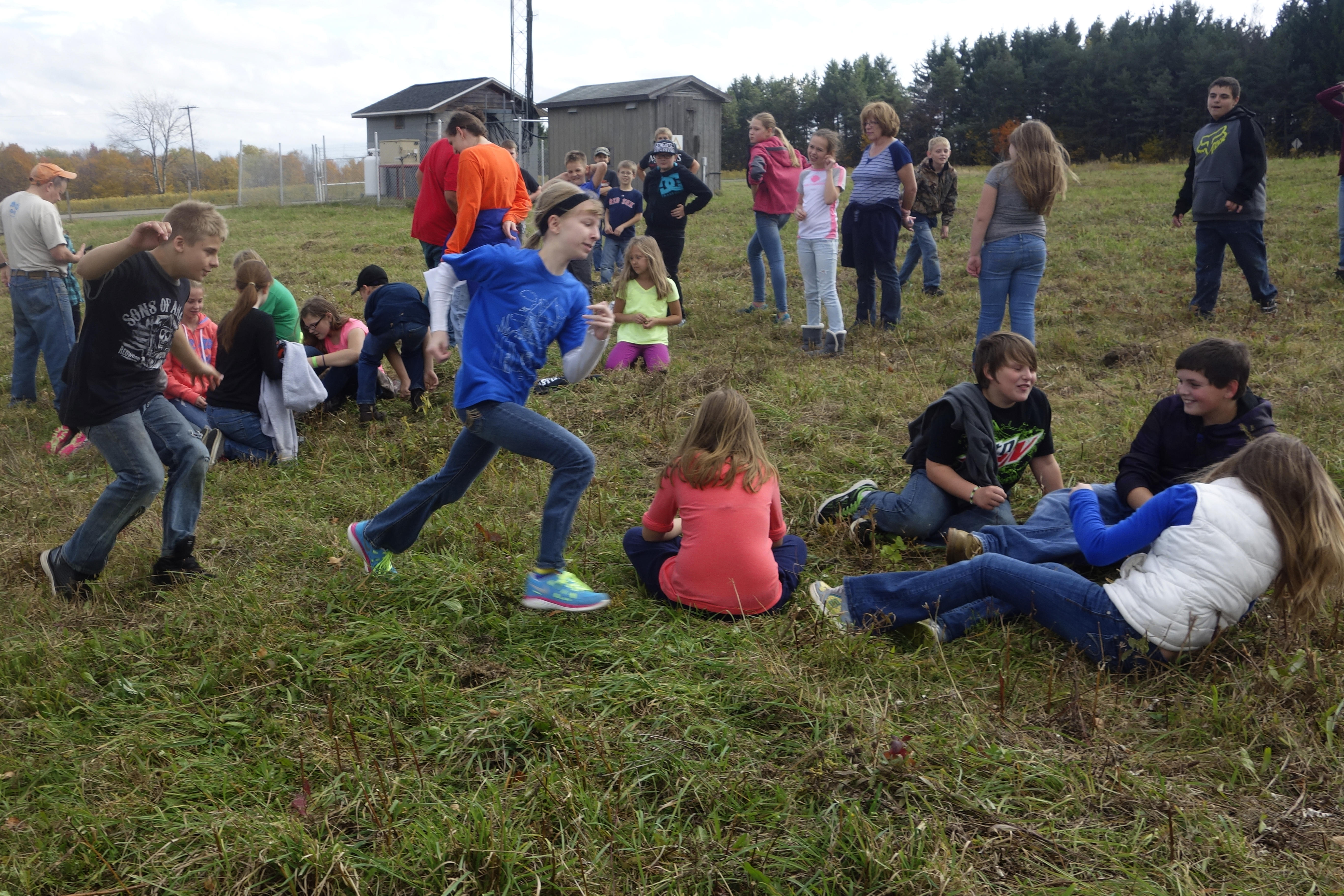 middle school kids playing