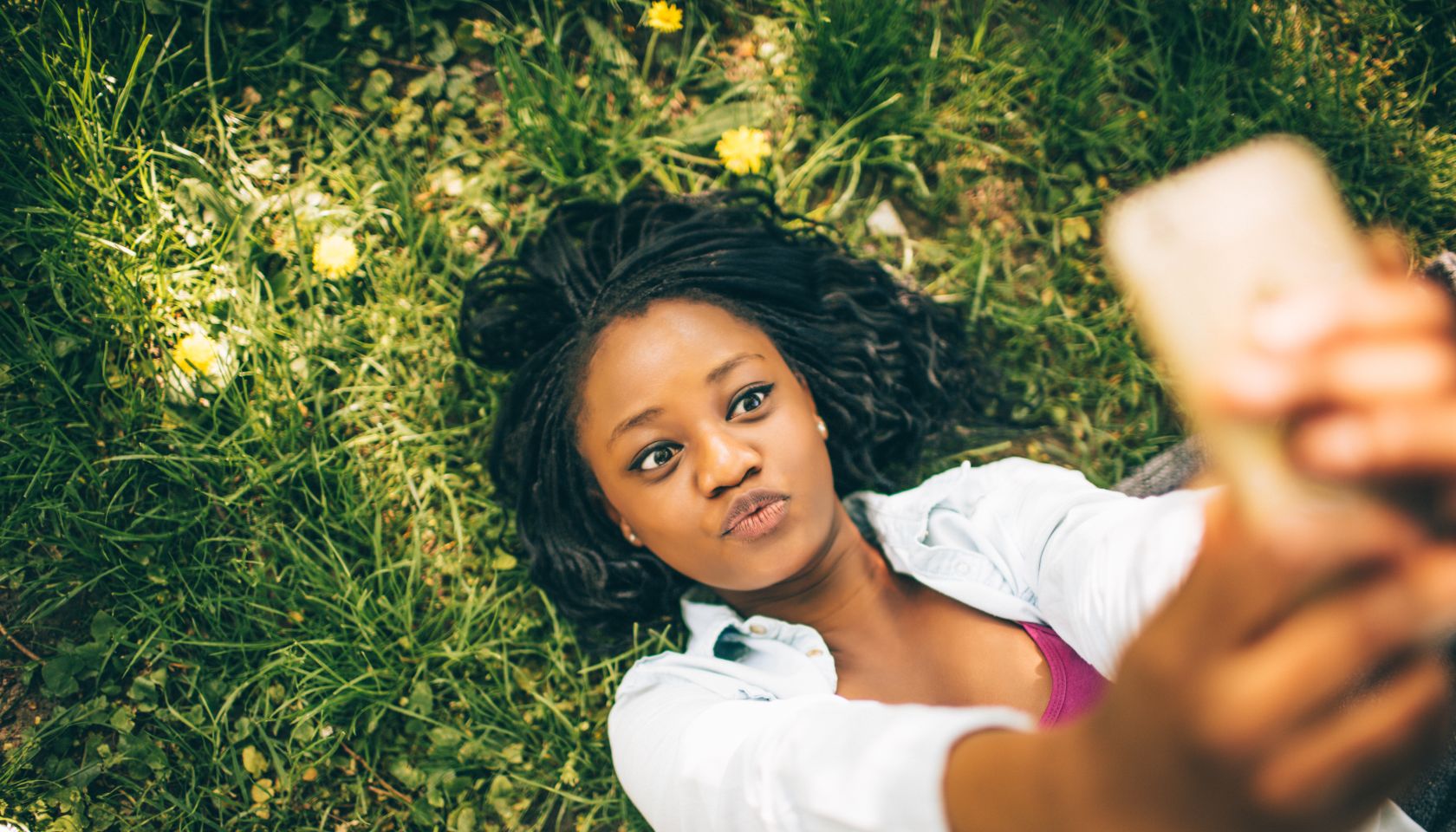 Posing for the perfect selfie