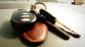 Close-Up Of Car Keys On Table