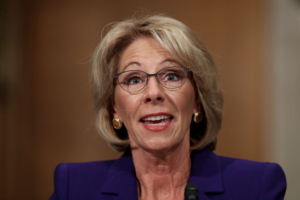 Trump's Selection For Education Secretary Betsy DeVos Testifies During Her Senate Confirmation Hearing