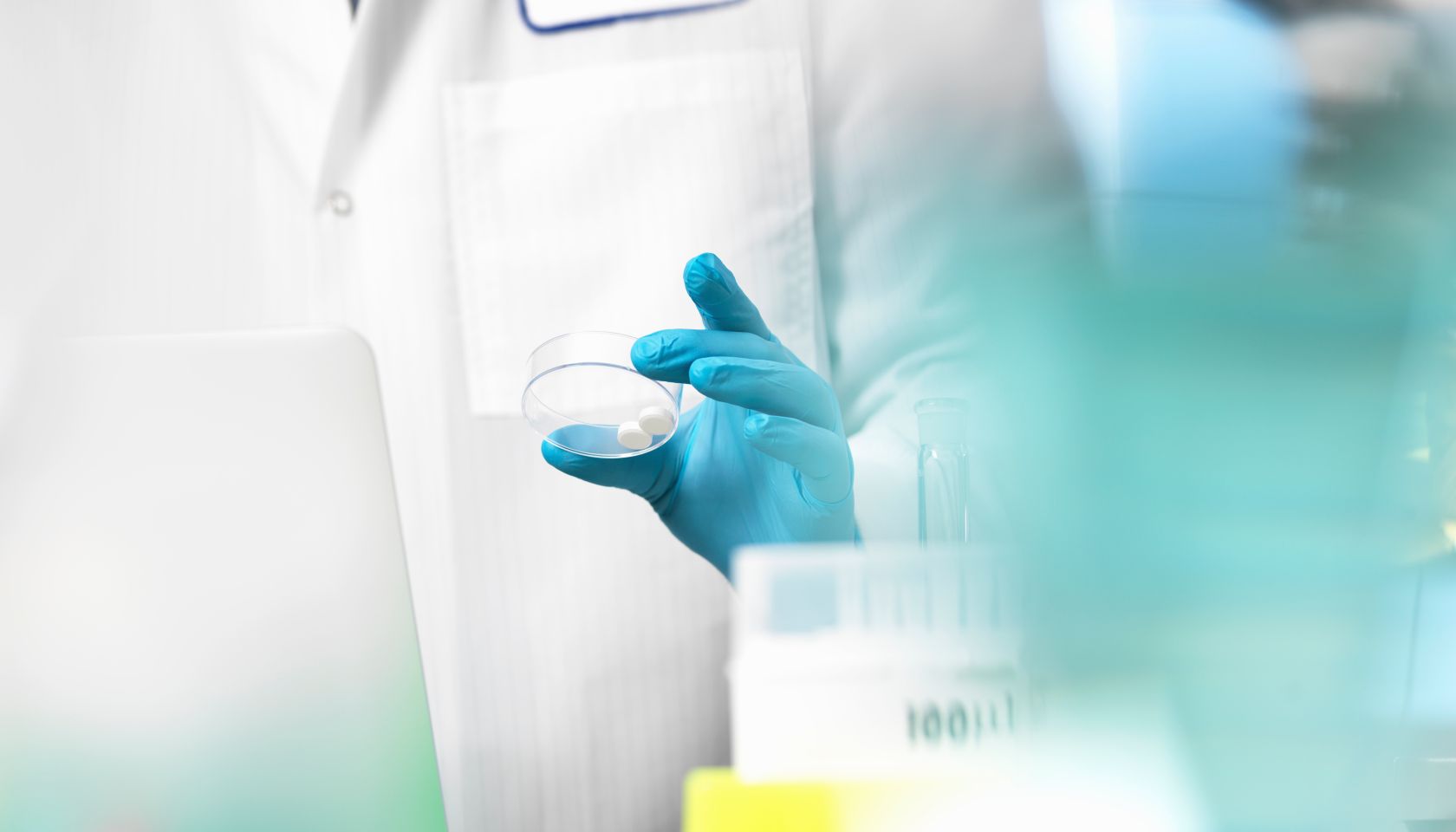 Clinical Trial, doctor preparing medicine for a medical trial