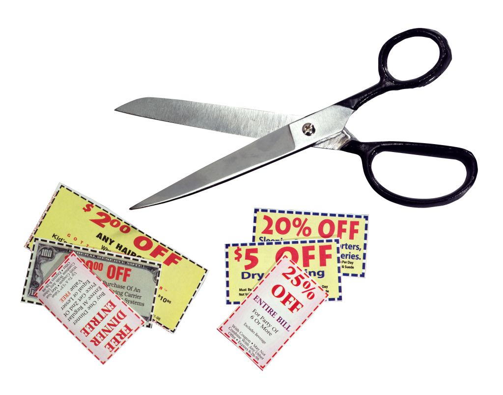 Coupons and scissors
