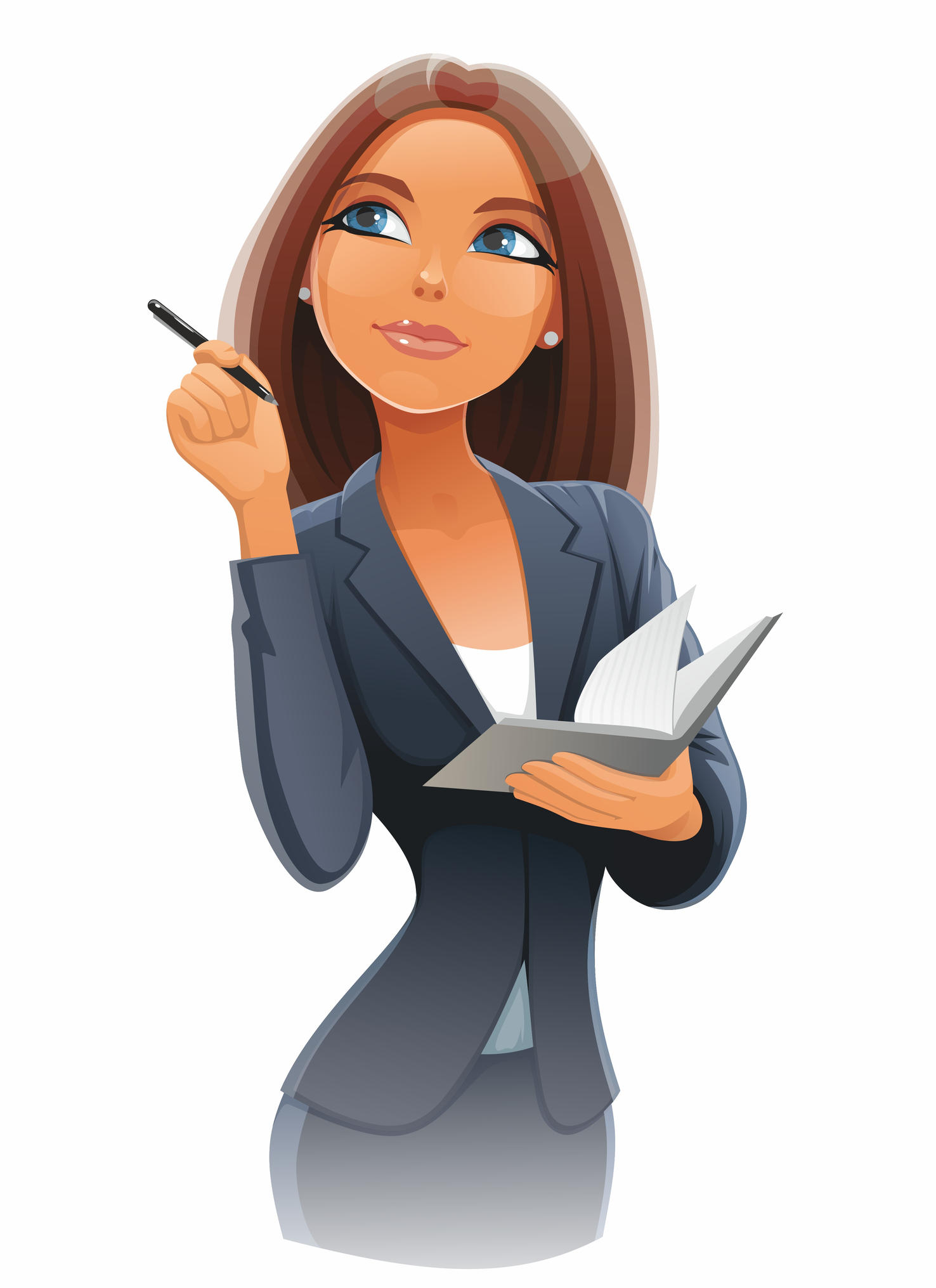 woman with a notebook