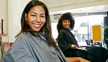 Customers smiling in salon