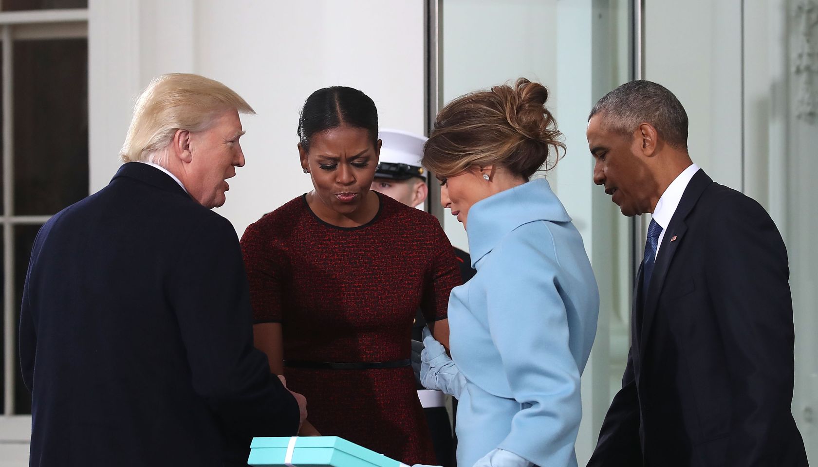 Donald And Melania Trump Arrive At White House Ahead Of Inauguration