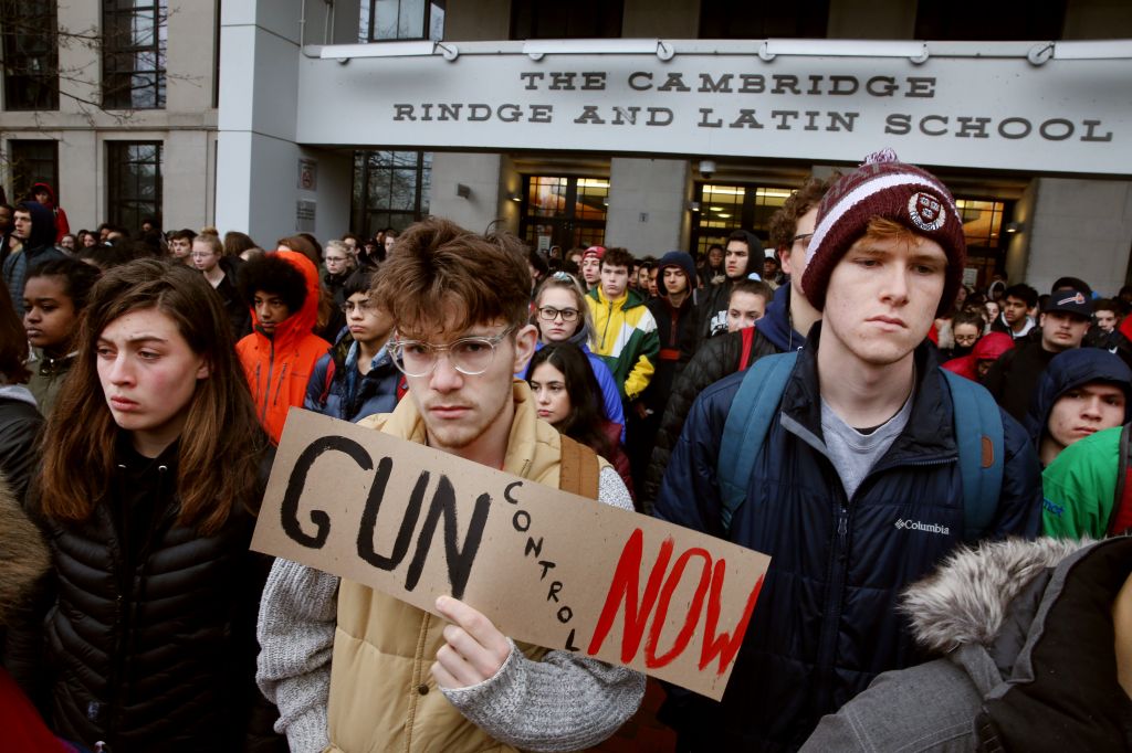 Cambridge Ringe And Latin School Students Protest Gun Violence