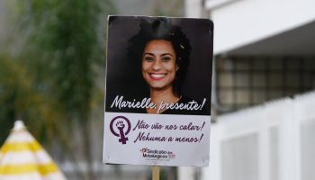 Protest against the death of the Marielle policy in Sao Paulo
