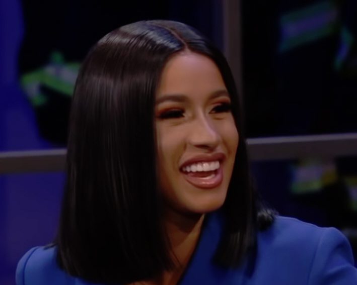 Cardi B during an appearance on ABC's Jimmy Kimmel Live!'
