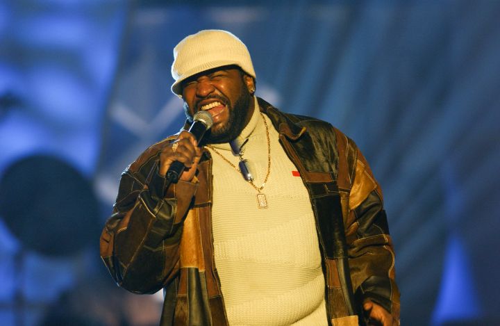 Gerald Levert performs during rehearsals for the 2003 BET...