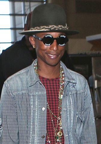 Pharell Williams arrives at Los Angeles International (LAX) airport