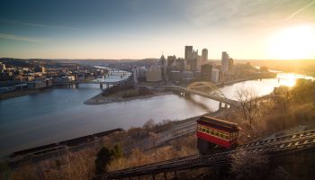 Sunrise in Pittsburgh from Duquesne Incline