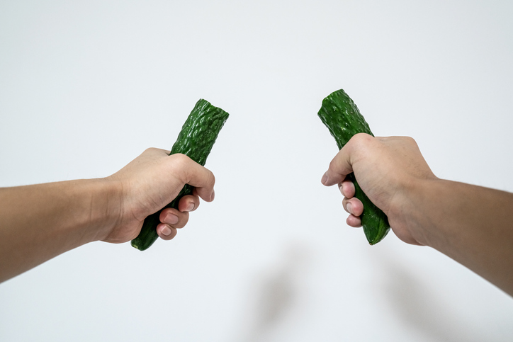 Cucumber in two sections