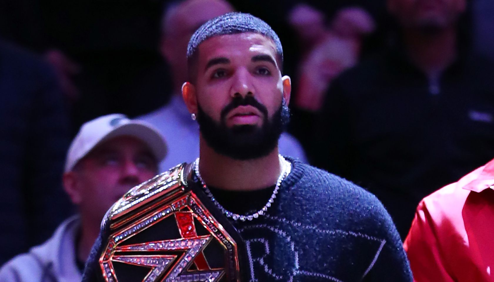 Drake Courtside With WWE Title