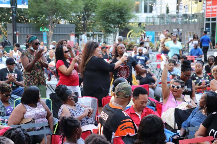 Crowd at the Rickey Smiley Morning Show live broadcast in Cincinnati