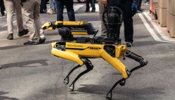 Robotic device coined Digidog on display during NYPD (New...