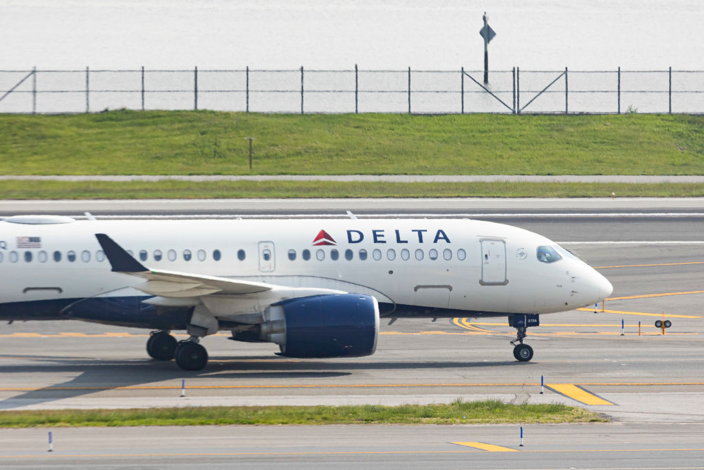 Delta Air Lines Airbus A220 In LaGuardia Airport In New York