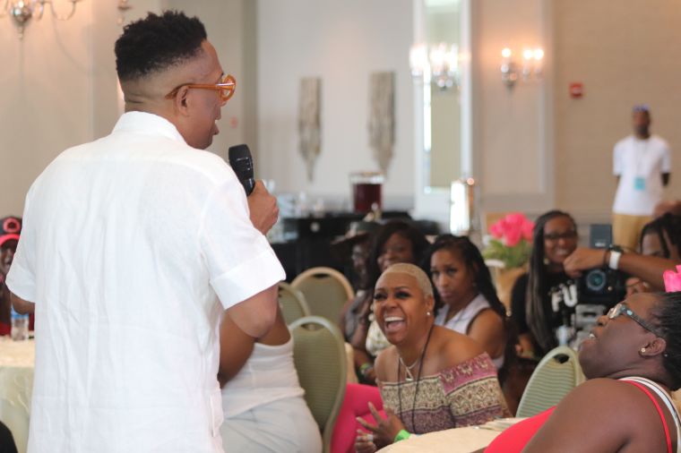 Gary Brings The Tea To Rickey Smileys Birthday Beach Blowout