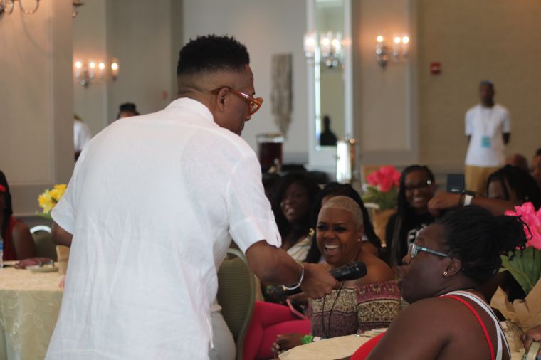 Gary Brings The Tea To Rickey Smileys Birthday Beach Blowout