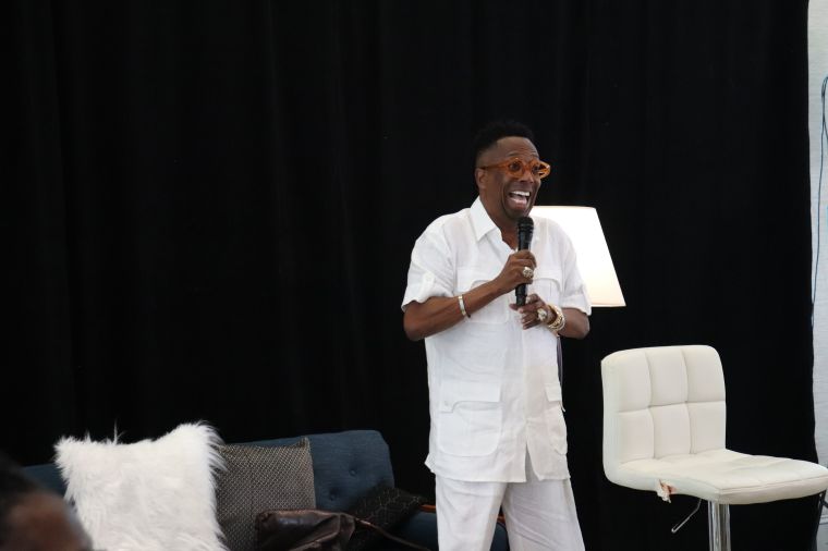 Gary Brings The Tea To Rickey Smileys Birthday Beach Blowout