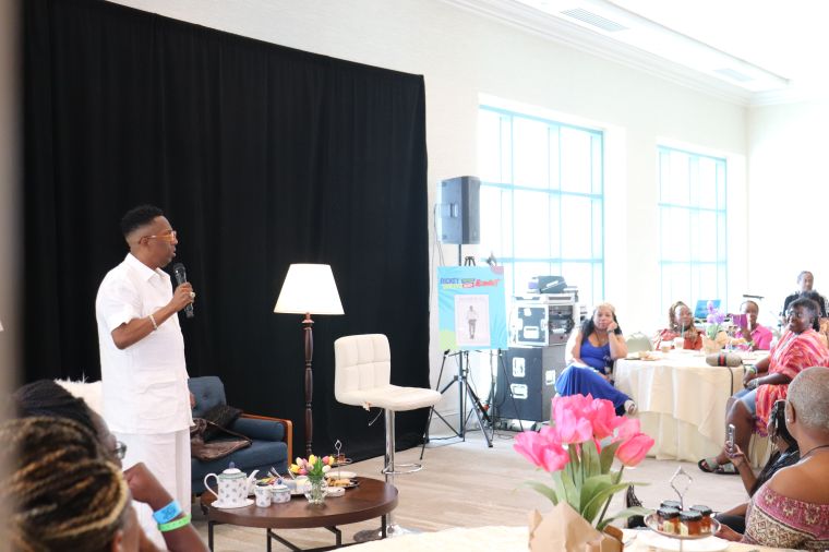 Gary Brings The Tea To Rickey Smileys Birthday Beach Blowout