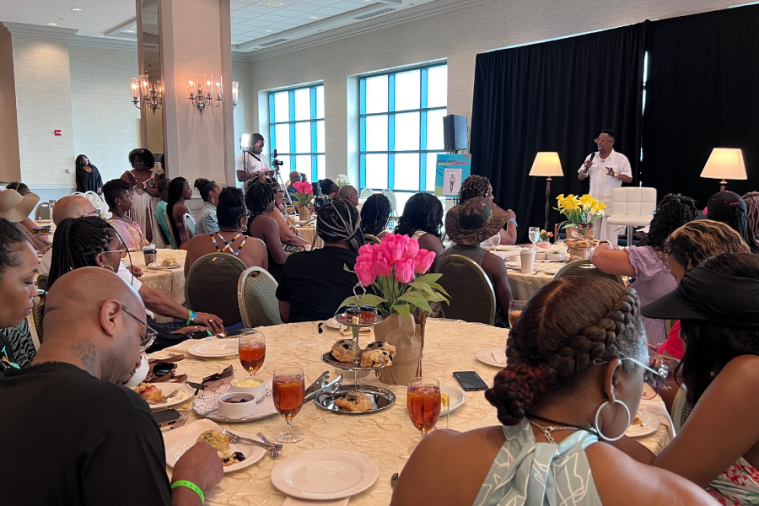 Gary Brings The Tea To Rickey Smileys Birthday Beach Blowout