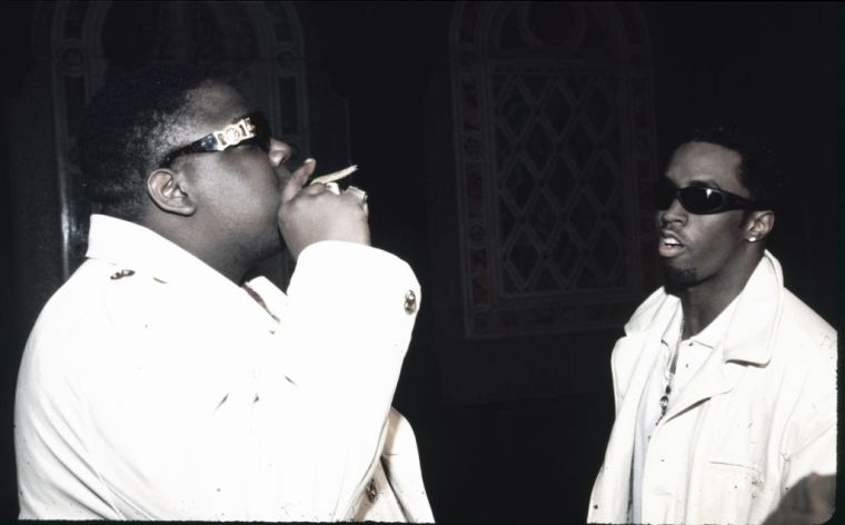 The Notorious BIG & Sean Combs During Video Shoot
