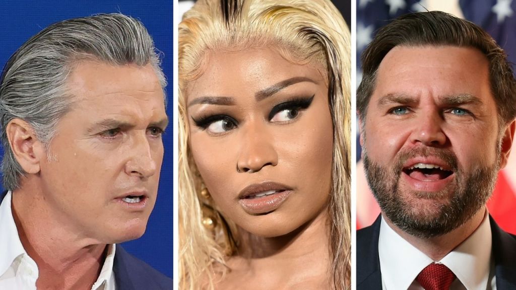 Nicki Minaj, JD Vance, Gavin Newsom